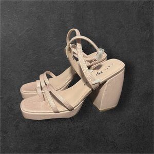 Katy Perry Collections Pink Strappy Block Heels